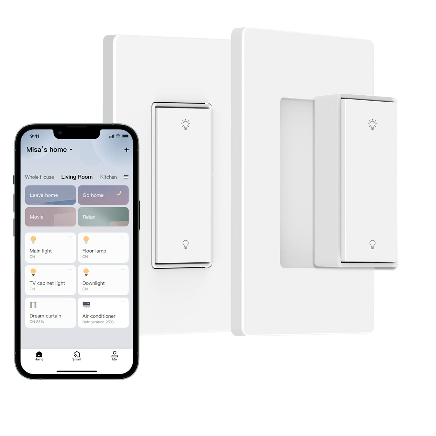ORVIBO Smart Dimmer Switch with Remote Control, 902MHz RF Single Pole WiFi Dimmer Switch and Wall Mount