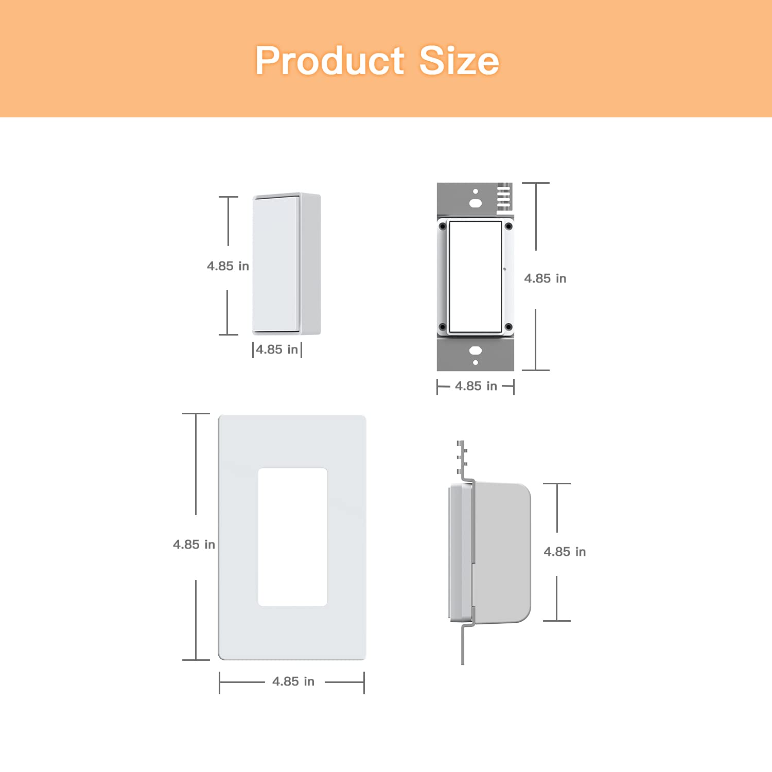 ORVIBO Smart Dimmer Switch with Remote Control, 902MHz RF Single Pole WiFi Dimmer Switch and Wall Mount