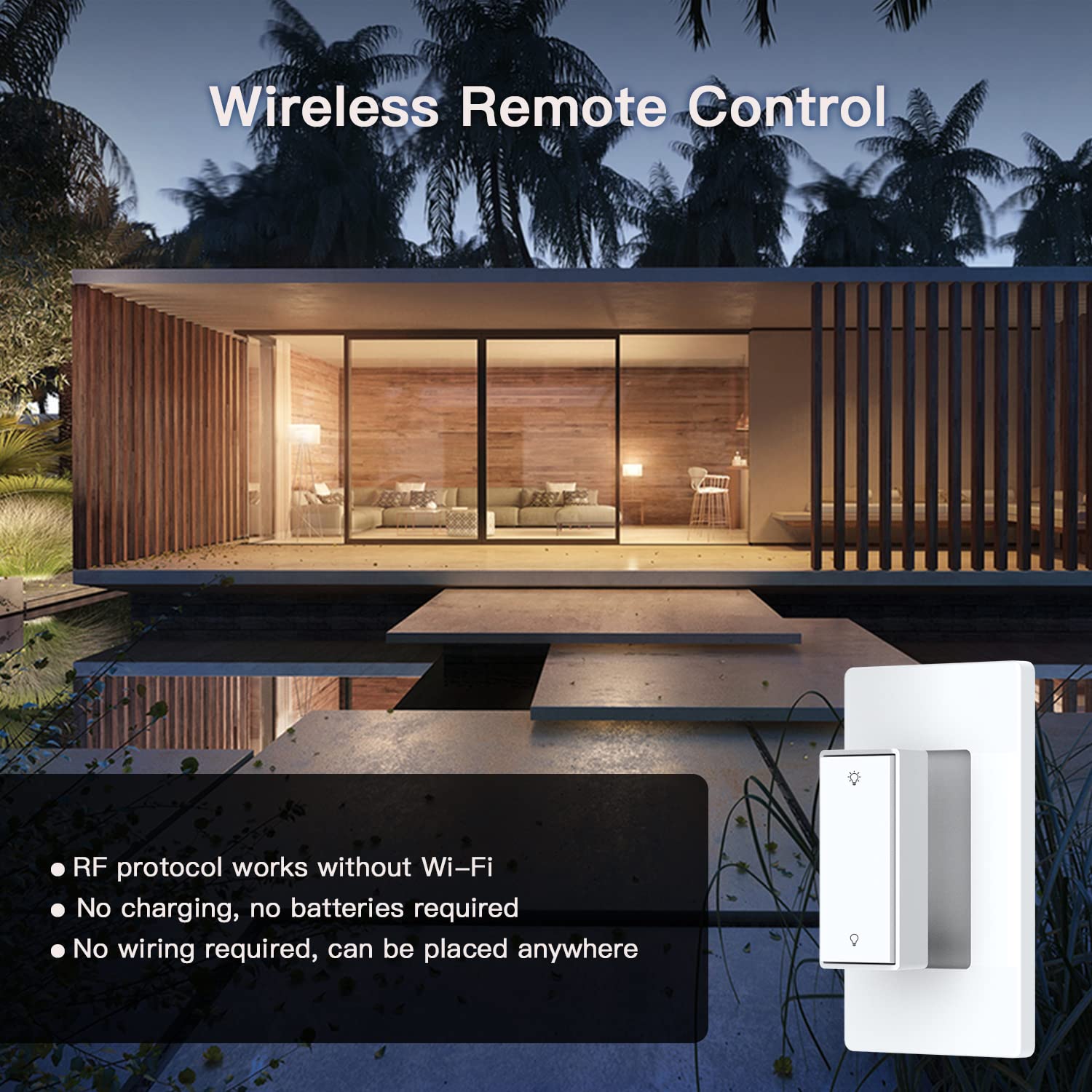 ORVIBO Smart Dimmer Switch with Remote Control, 902MHz RF Single Pole WiFi Dimmer Switch and Wall Mount